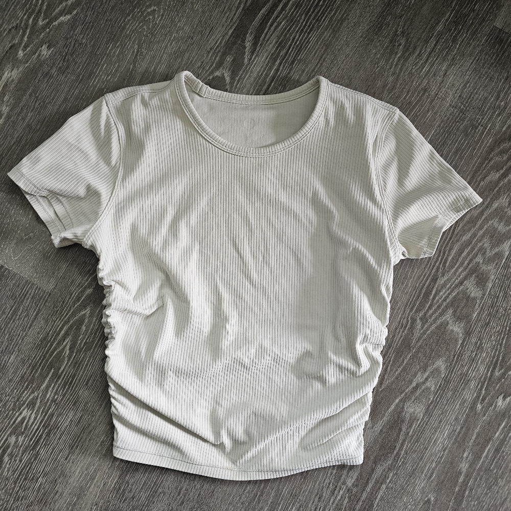 Lululemon All It Takes Ribbed Nulu Top Size 6 Bone